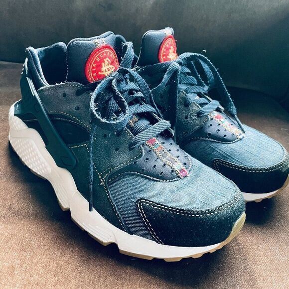 Nike Huarache Afro PUNK ATMOS denim leather mens 8 US 41 mint condition - Picture 1 of 10